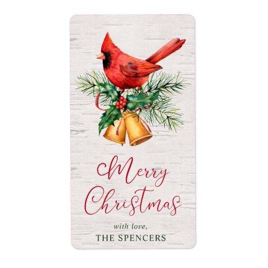 Étiquette de Noël personnalisée Cardinal (Devant)