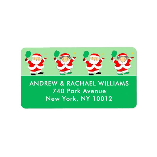 Étiquette de Noël Pickleball (Devant)