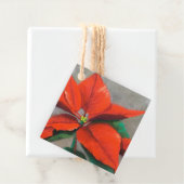 Étiquette de Noël Poinsettia (En situation)