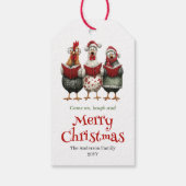 Étiquette de Noël poulets fantaisistes - Design mo (Dos)