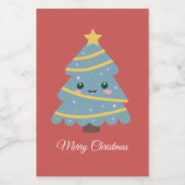 Étiquette de Noël rouge pour contenant alimentaire (Étiquettes simples)