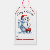 Étiquette de Noël Snowman en fête (Dos)