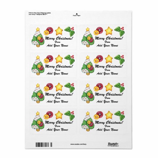 Étiquette de Noël - SRF (Feuille entière)