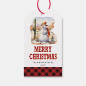 Étiquette de Noël western rustique avec cheval et (Devant)
