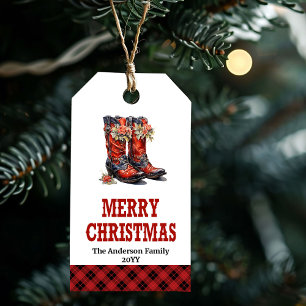étiquette de Noël Yuletide Yeehaw nom personnalisé