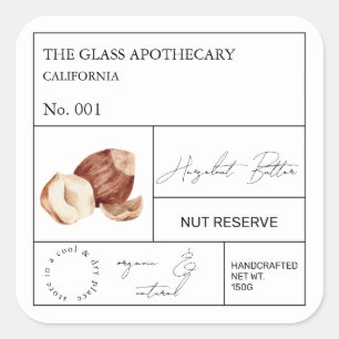 Étiquette de noisette apothecaire