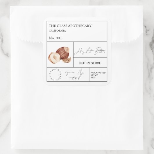 Étiquette de noisette apothecaire (Sac)