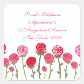 Étiquette de nom blanc Rose Blooms