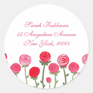 Étiquette de nom blanc Rose Blooms
