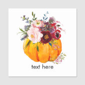 Étiquette de nom classique citrouille floral (Devant)