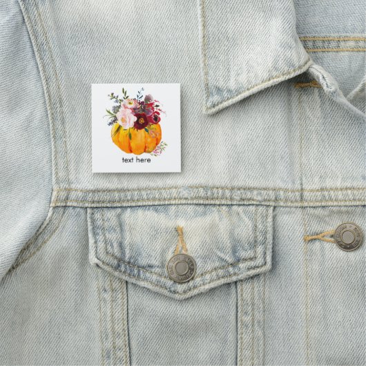 Étiquette de nom classique citrouille floral (En situation)