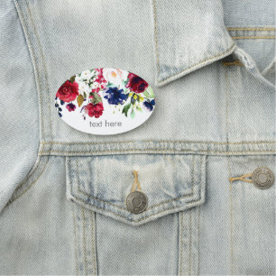 étiquette de nom classique d'aquarelle rouge flor