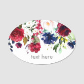 étiquette de nom classique d'aquarelle rouge flora (Devant)