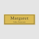 Étiquette de nom classique en or M avec nom et tit (Devant)