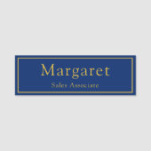 Étiquette de nom classique Navy avec nom et titre (Devant)