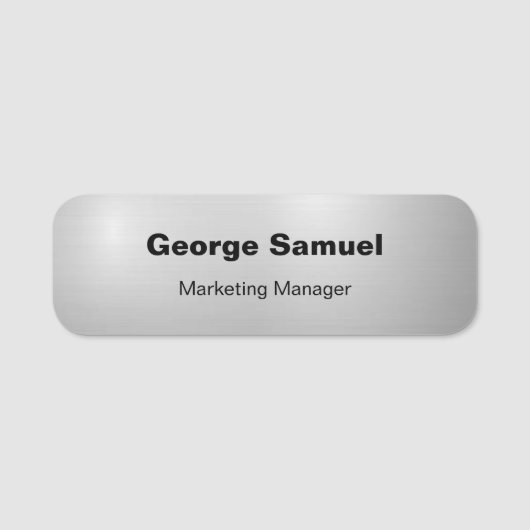 Étiquette de nom classique pour employé de bureau (Devant)