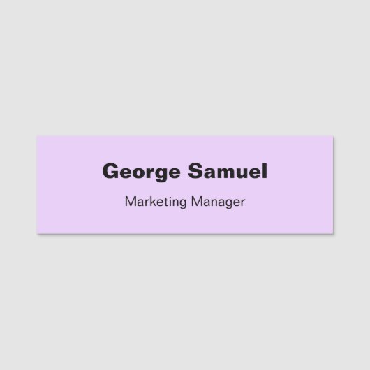 Étiquette de nom classique pour employé de société (Devant)