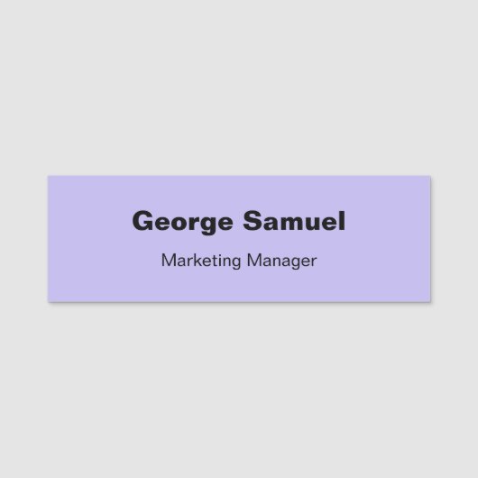 Étiquette de nom classique pour employé de société (Devant)