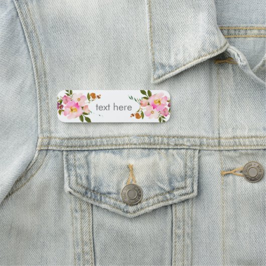 Étiquette de nom classique rose floral (En situation)