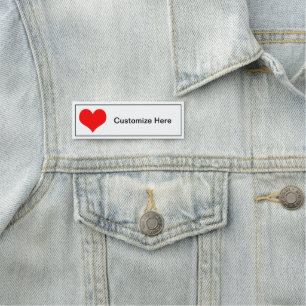 Étiquette de nom de conception de coeur