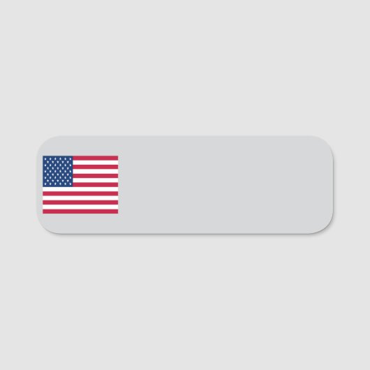 Étiquette de nom de drapeau américain à effacement (Devant)