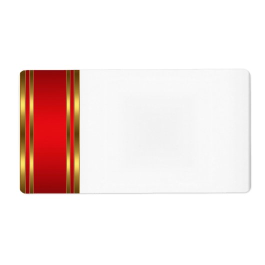 Étiquette de nom de fête or rouge (Devant)