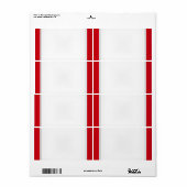 Étiquette de nom de fête Rouge Blanc (Feuille entière)