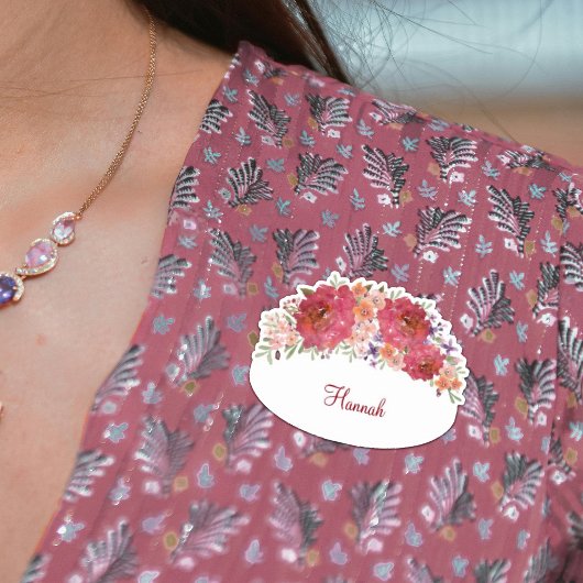 Étiquette de nom de la Fête des mariées florale Aq