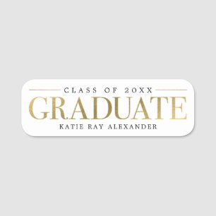 Étiquette de nom de la graduation de la balise