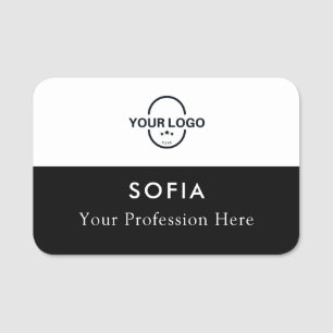 Étiquette de nom de l'employé Logo personnalisé Pl