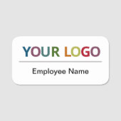 Étiquette de nom de l'employé Logo personnalisé Pl (Devant)