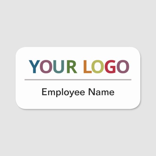 Étiquette de nom de l'employé Logo personnalisé Pl (Devant)
