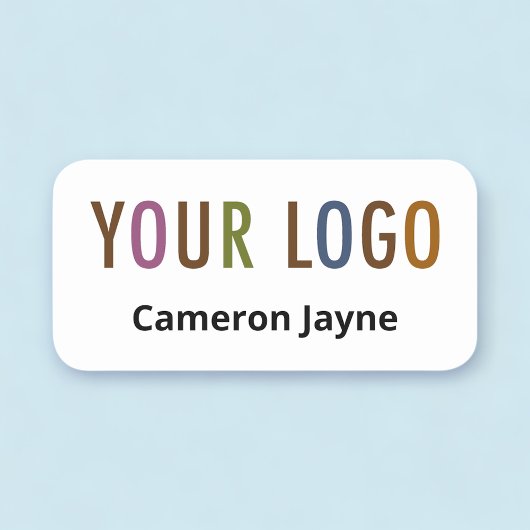 Étiquette de nom de l'employé Logo personnalisé Pl