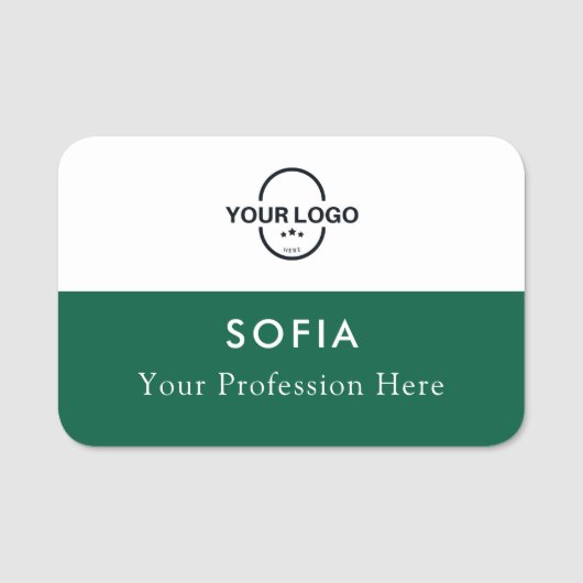 Étiquette de nom de l'employé Logo personnalisé Pl (Devant)