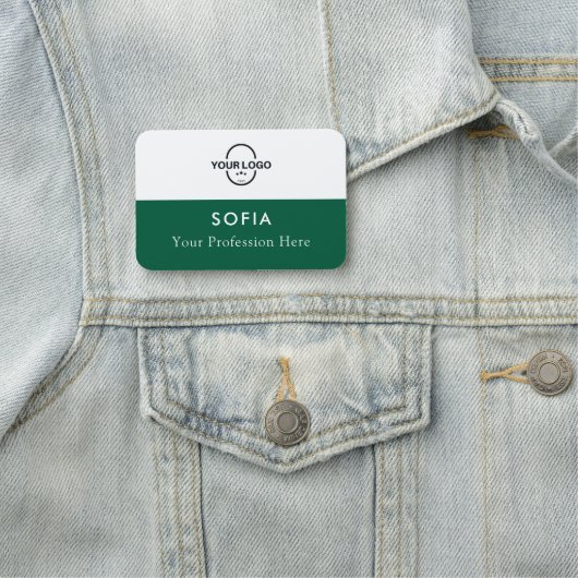 Étiquette de nom de l'employé Logo personnalisé Pl (En situation)