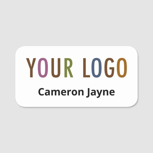 Étiquette de nom de l'employé Logo personnalisé Pl (Devant)