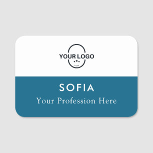 Étiquette de nom de l'employé Logo personnalisé Pl