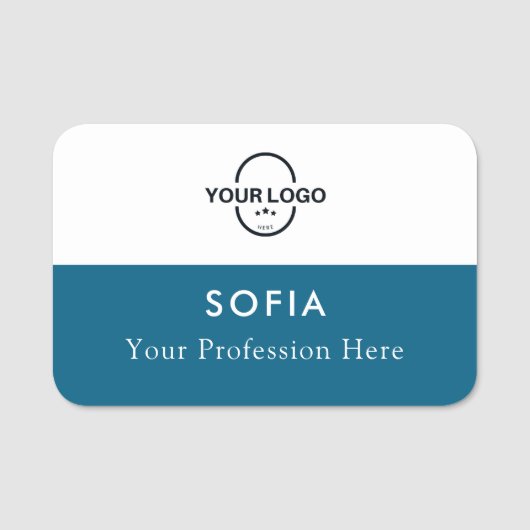 Étiquette de nom de l'employé Logo personnalisé Pl (Devant)