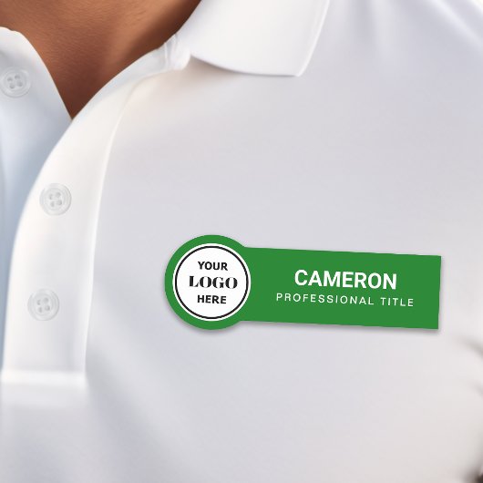 Étiquette de nom de logo de société verte