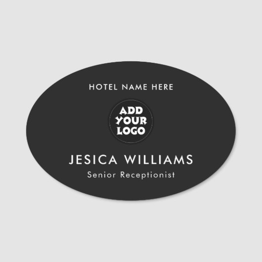 Étiquette de nom de logo d'hôtel personnalisé avec (Devant)