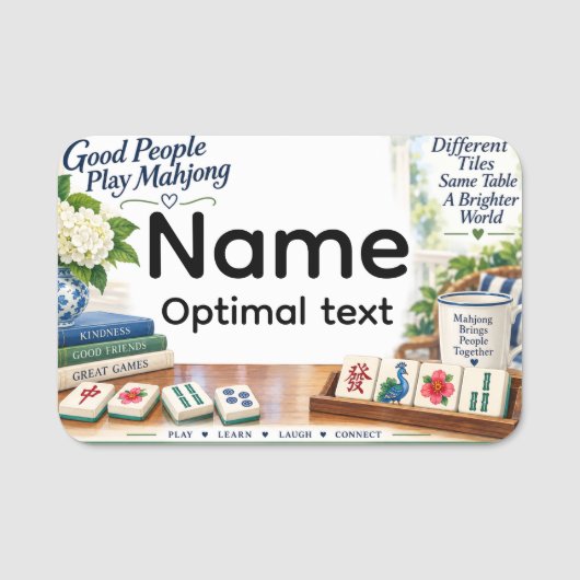 Étiquette de nom de Mahjong (Devant)