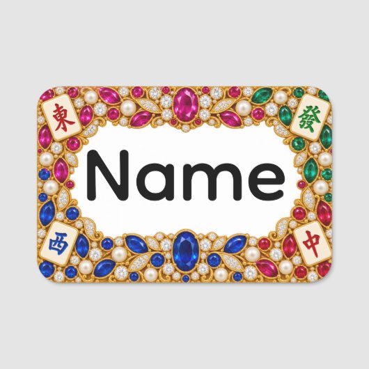 Étiquette de nom de Mahjong (Devant)