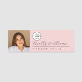 Étiquette de nom de maquillage photo Logo Script R (Devant)