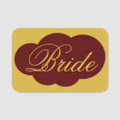 Étiquette de nom de mariée de style moderne pour é (Devant)