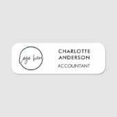 Étiquette de nom de personnel d'employé de base de (Devant)