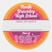 Étiquette de nom de retrouvailles de classe d'écol (Devant)