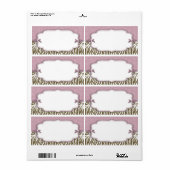 Étiquette de nom de Safari Chic (Feuille entière)