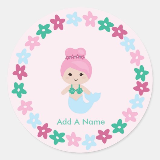 Étiquette de nom de sirène mignonne (Devant)