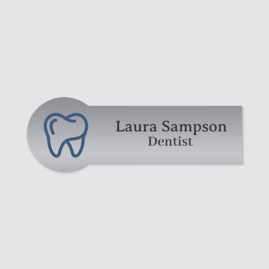 Étiquette de nom de société de dentiste à dent per (Devant)