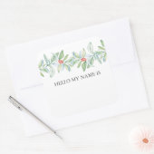 Étiquette de nom de verdure de Noël à l'aquarelle (Enveloppe)